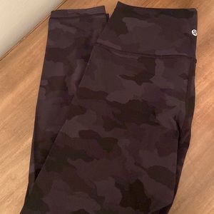 Camo lululemon wunder train high rise leggings